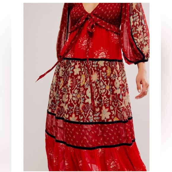 NWT  FREE PEOPLE Bali Laurel Maxi / Warm Combo. Size: S - Picture 4 of 4